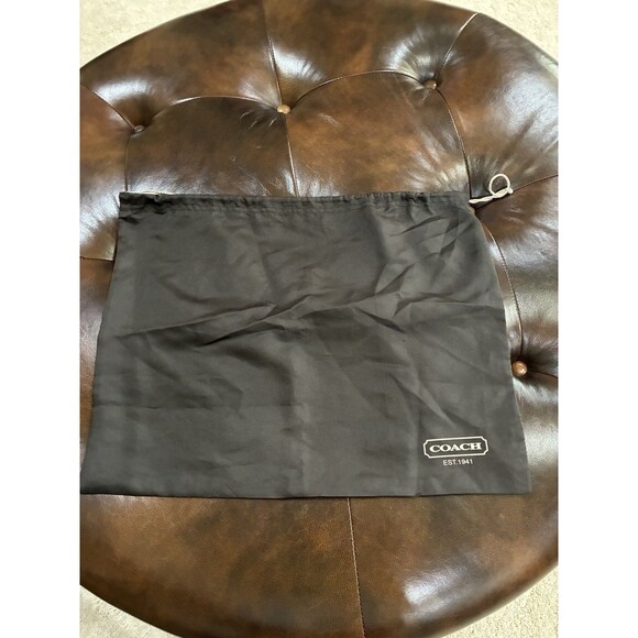 Coach Leatherware Handbag Dust Bag Purse Cover Drawstring 19x15" Brown Satin - Picture 1 of 2